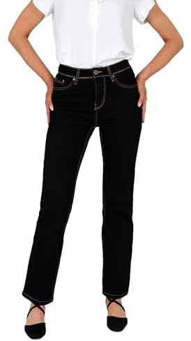 ESRA Damen Jeans Hose Damen Jeanshose gerader Schnitt Straight bis Übergrösse G400