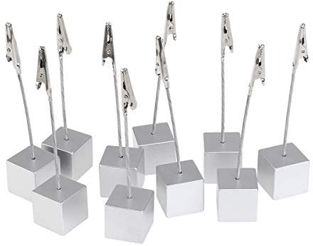 NUOLUX 10pcs Memo Clip support Stand avec fermoir Alligator pour photos carte Note trombone (argent)