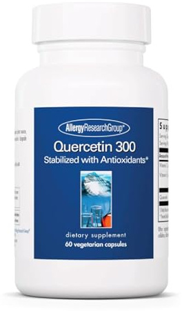 ARG Quercetin 300 - Supports Mast Cell and Histamine Response - Includes Vitamin C - Delivers 300 mg Quercetin Per Capsule - Vegetarian & Hypoallergenic - 30 Servings - 60 Capsules