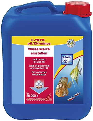 sera pH/KH-Minus 5.000 ml | Wasseraufbereiter zur Senkung von pH-Wert & Karbonathärte | Weiches Wasser für Diskus & Skalare | Für Vitalität & Wohlbefinden im Aquarium | Schnell & Präzise