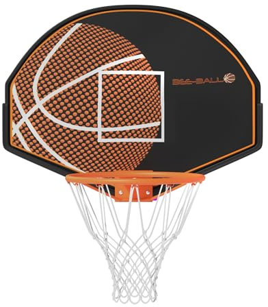 Bee-Ball Wall-Mounted Basketball Hoop - 44 Adjustable-Height Playset for Indoor and Outdoor Play - Shatter-Proof Backboard for Kids & Adults