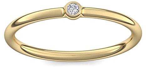 Gold Ring Verlobungsringe Gold (Silber 925 vergoldet) von AMOONIC mit Zirkonia Stein +LUXUSETUI! Goldring Gelbgold Ring Zirkonia wie Diamant Geschenk Ringe Verlobung KA11VGGGZIFA50