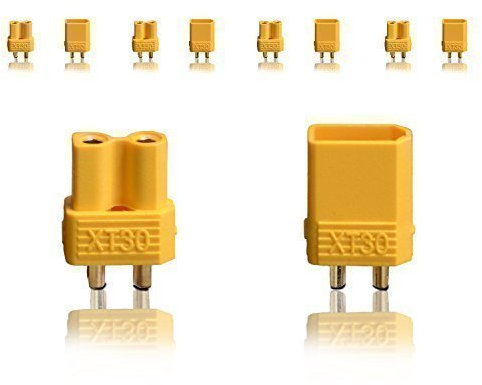 partCore Courant Élevé XT30 Prise Murale Connecteurs Plaqués Or 5 Paires