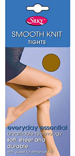 Silky Womens/Ladies Smooth Knit Tights (1 Pairs) (Large (42â€-48â€)) (Natural Tan)