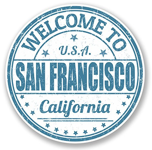 2 x 10 cm San Francisco Vinyl Aufkleber Gepäck Travel Tag California USA Fun #5739 (10 cm x 10 cm)