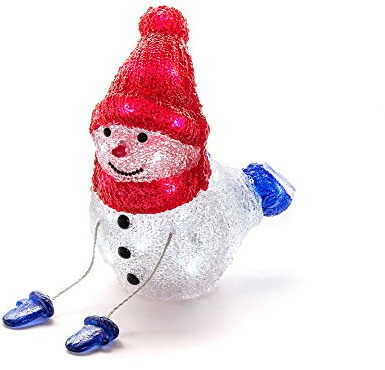 Konstsmide LED Acryl Schneemann, spielend, 24 kalt weiße Dioden, batteriebetrieben, Innen, 3 x AA 1.5V (exkl.) - 6148-203