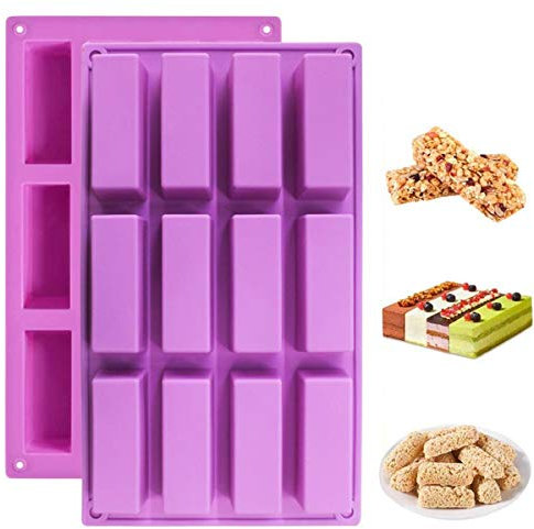 Premium Antiadherente Moldes para tartas, FantasyDay Moldes de Silicona para Caramelos, Chocolate, Hornear, Tarta, Galletas, Jabón, Hielo - Antiadherente Apto Para Lavavajillas Y Microondas - 12 Cúbicos