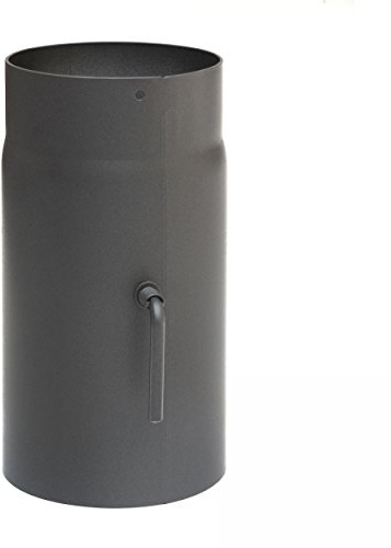 raik Rauchrohr/Ofenrohr 130 mm Durchmesser Länge 250 mm mit Zugregulierung Stahlblech 2 mm Gussgrau SH034-130-gg