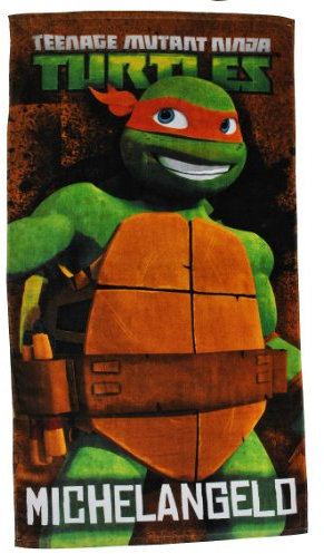 alles-meine.de GmbH Badetuch Turtles 70 cm * 140 cm Handtuch Strandtuch Baumwolle - Michelangelo Schildkröten Teenage Mutant Ninja Turtle Jungen 70x140 für Kinder Badehandtuch
