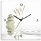 ARTLAND Wanddeko Wanduhr ohne Tickgeräusche Leinwand Funkuhr 30x30 cm Quadratisch Lautlos Zen Asiatisch Spa Steine See Yoga Asien T5VB