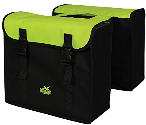 Greenlands Fahrradtasche Doppeltasche Gepäckträgertasche schwarz OT-4546 (schwarz grün)