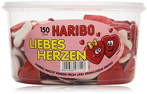 Haribo Liebesherzen Runddose 150 Stück 1200g