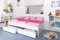 Kinderbett/Jugendbett Easy Premium Line K1/1n inkl 2 Schubladen und 2 Abdeckblenden, 90 x 200 cm Buche Vollholz massiv weiß lackiert