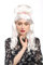 WIG ME UP - 31797-P68 Perücke Damen Fasching Karneval Weiß Weißblond Hochsteckfrisur Blumenspange lang Prinzessin Adlige Fee Barock Rokoko