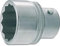 Hazet 1100Z-32 Douille carré creux 25 mm/profil à 12 pans extérieurs Taille 32 longueur 60 mm