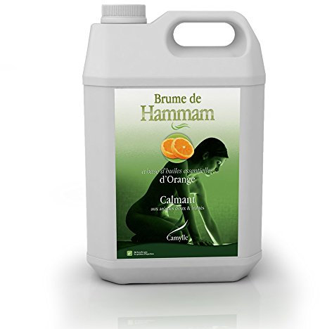 Camylle - Brume de Hammam Orange - Fragrances à base d'Huiles Essentielles pour Hammams, Bains de Vapeur ou Douches Hammam - Calmant aux arômes doux et fruités - 5000ml