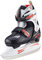 Nijdam Kinder Eishockey Schlittschuhe Größenverstellbar Eishockeyschlittschuhe, Schwarz/Rot/Weiß, 38-41