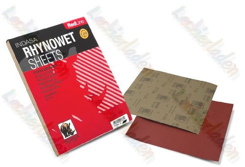 Hoja Lija al Agua Rhynowet Red Line Indasa - 400, Paquete 50 ud