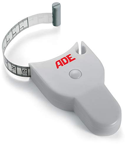 ADE, Mètre ruban, MZ10021, Longueur 150 cm, Rembobinage automatique, Double face, Pour couture, Pour mesurer le tour de taille/ de poitrine