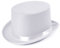 Bristol Novelty- Top Hat Halloween Chapeau Haut-de-Forme Blanc satiné, Uni, BH477, Taille Unique Halloween