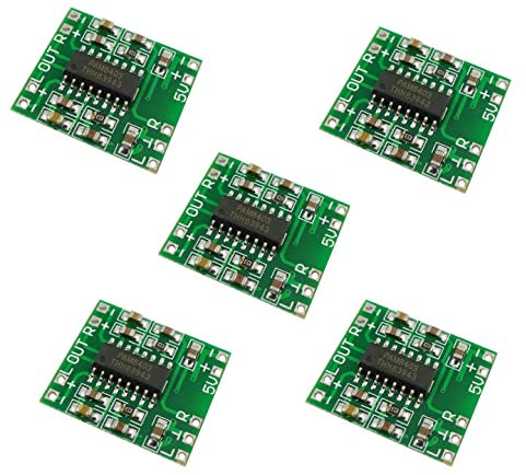 Aihasd 5PCS Super Mini Tablero amplificador PAM8403 2 x 3W D clase Digital Tablero amplificador 2,5-5V USB potencia