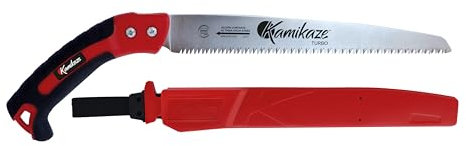 KAMIKAZE Serrucho de Poda Recto S-300H. Serrucho con Dentado Japonés de Hoja Recta 300mm. Sierra para Madera con Hoja de Acero SK-4 Rico en Carbono de Alta Durabilidad. Incluye Funda.
