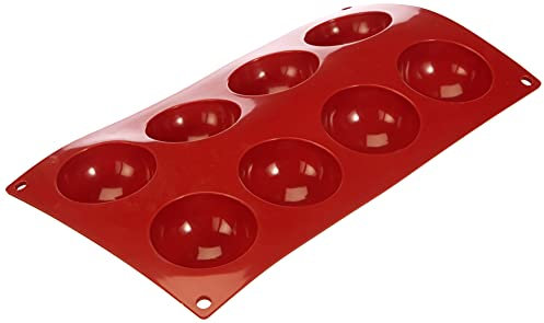 Paderno Flexipad Semisfera per Sfere di Cioccolata, Torte, 8 Impronte in Silicone Antiaderente, Dolce Stampo Diametro 6 cm