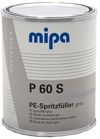 Mipa P60S Polyester Spray Filler with Hardener (1L) – High-Build, Professional-Grade Filler