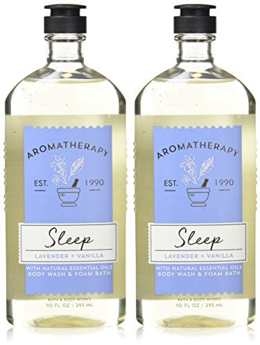 Lot of 2 Bath & Body Works Aromatherapy Sleep Lavender Vanilla Body Wash & Foam Bath 10oz. by Bath & Body Works