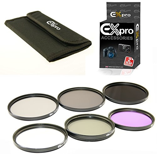 Ex-Pro 52mm ND, FLD, UV, CPL 6 Piece Filter Kit with Case, ND2, ND4, ND8