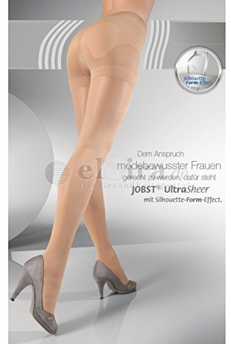 BSN Jobst Kompressionsstrümpfe Jobst UltraSheer mit Silhouette Form Effect KKL 2 VI cranberry mit Spitze verkürzt