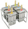 Moldes de paletas de acero inoxidable 18/8 y estante para 6 máquinas de hielo con 50 palos reutilizables y 12 sellos de silicona para hacer helados para niños, cepillo de limpieza adicional
