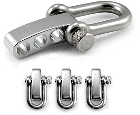 Grillo in acciaio inox, dritto, con chiusura a rotazione regolabile, set da 3 bracci, bracciale fai da te, antiruggine, ideale con Paracord 550, colore: argento