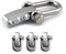 Grillo in acciaio inox, dritto, con chiusura a rotazione regolabile, set da 3 bracci, bracciale fai da te, antiruggine, ideale con Paracord 550, colore: argento