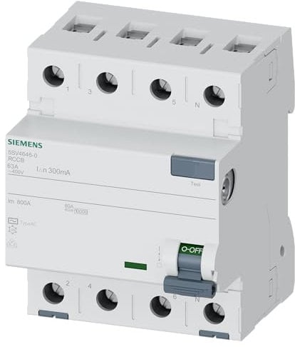 Siemens 5SV – Interruttore differenziale clase-ac 4 poli 63 A 300 mA 70 mm