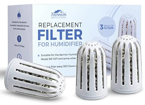 Replacement Filters For Cool Mist Ultrasonic Humidifier - Ceramic Water Filter Parts For Humidifiers - Works For Many Other Brands As Well (3-Pack)