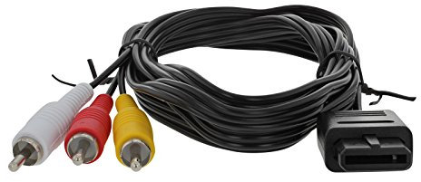 Câble de synchronisation de couleur PAL ZedLabz 1,8m composite RCA AV TV pour GameCube GC, N64 et Super Nintendo Snes