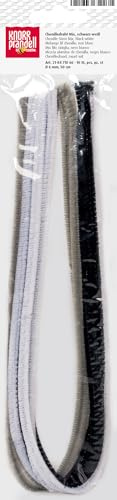 Gütermann / KnorrPrandell 8471066 - Biegeplüsch-Mix 50cm schwarz/weiss, 10 Stück/Beutel