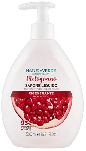 Naturaverde | Natural Beauty Flüssigseife Granatapfel 500ml | Handseife reinigend und regenerierend, Inhaltsstoffe natürlichen Ursprungs
