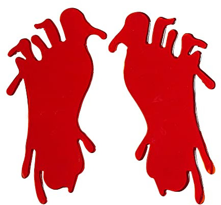 Widmann 11706 - Fensterbilder blutverschmierte Fuß, Rot, 20 cm, Dekoration, Halloween, Mottoparty