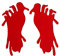 Widmann 11706 - Fensterbilder blutverschmierte Fuß, Rot, 20 cm, Dekoration, Halloween, Mottoparty