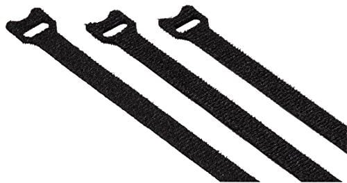 Hama Klett-Kabelbinder 20er-Set, 10x125mm (Klettbänder mit Ösen, wiederverwendbarer Klettverschluss z.B. für Kabel, Leitungen, Schläuche) schwarz