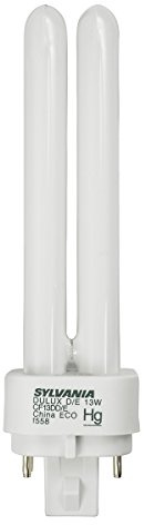 Sylvania CF13DD/E/830 Compact Fluorescent Double Twin 4 Pin, 13W G24q-1 T4, Bulb