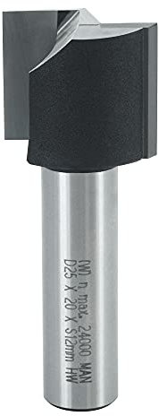 ENT 10571 Nutfräser HW, Schaft (S) 12 mm, Durchmesser (D) 25 mm, NL 20 mm, SL 40 mm, GL 60 mm