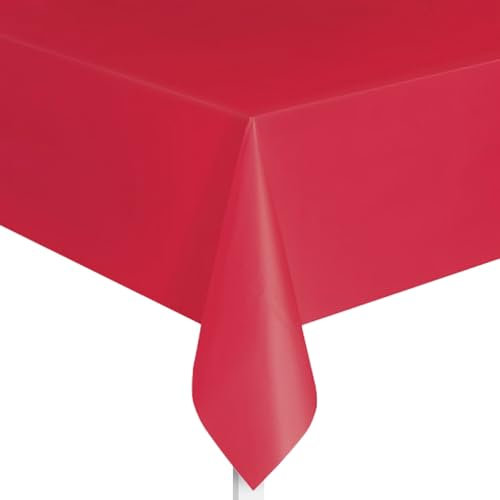 Unique UK Kunststoff-Tischdecke, kurz, gefaltet, rechteckig, 137 x 274 cm, 1 Stück, Elegante und langlebige Tischdecke für Partys, Veranstaltungen und Zuhause