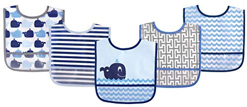 Luvable Friends Baby-Lätzchen, wasserdicht, PEVA, Blauwal, Einheitsgröße