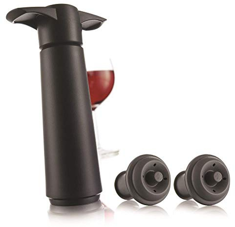 VACUVIN Pump Life preserver Black 2 Caps Accessory Bottles