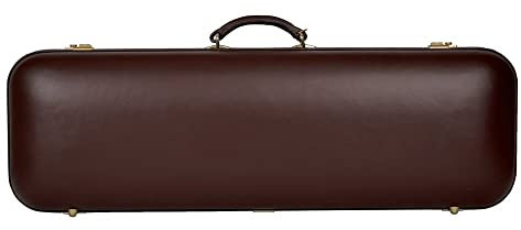GEWA Violinkoffer Jaeger Prestige, De Luxe Leder-Violinkoffer, Made in Germany, Aussen Rindleder bordeaux, Innen silbergrau