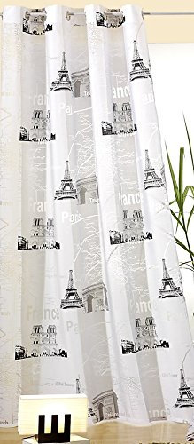 heimtexland Gardine moderner Ösenschal Paris chic HxB 245x140 cm Vorhang halbtransparent - geprüfte Top Qualität - sehr schöner Fall...auspacken, aufhängen, fertig! Typ207