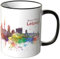 WANDKINGS® Tasse, Schriftzug Guten Morgen Leipzig! mit Skyline - SCHWARZ